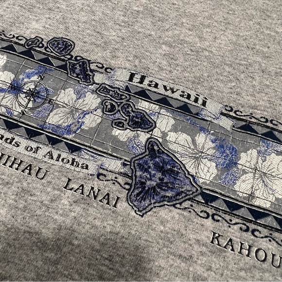 Vintage AAA Hawaiian Islands Graphic Muscle Tank gray blue size XL preshrunk - Picture 12 of 15